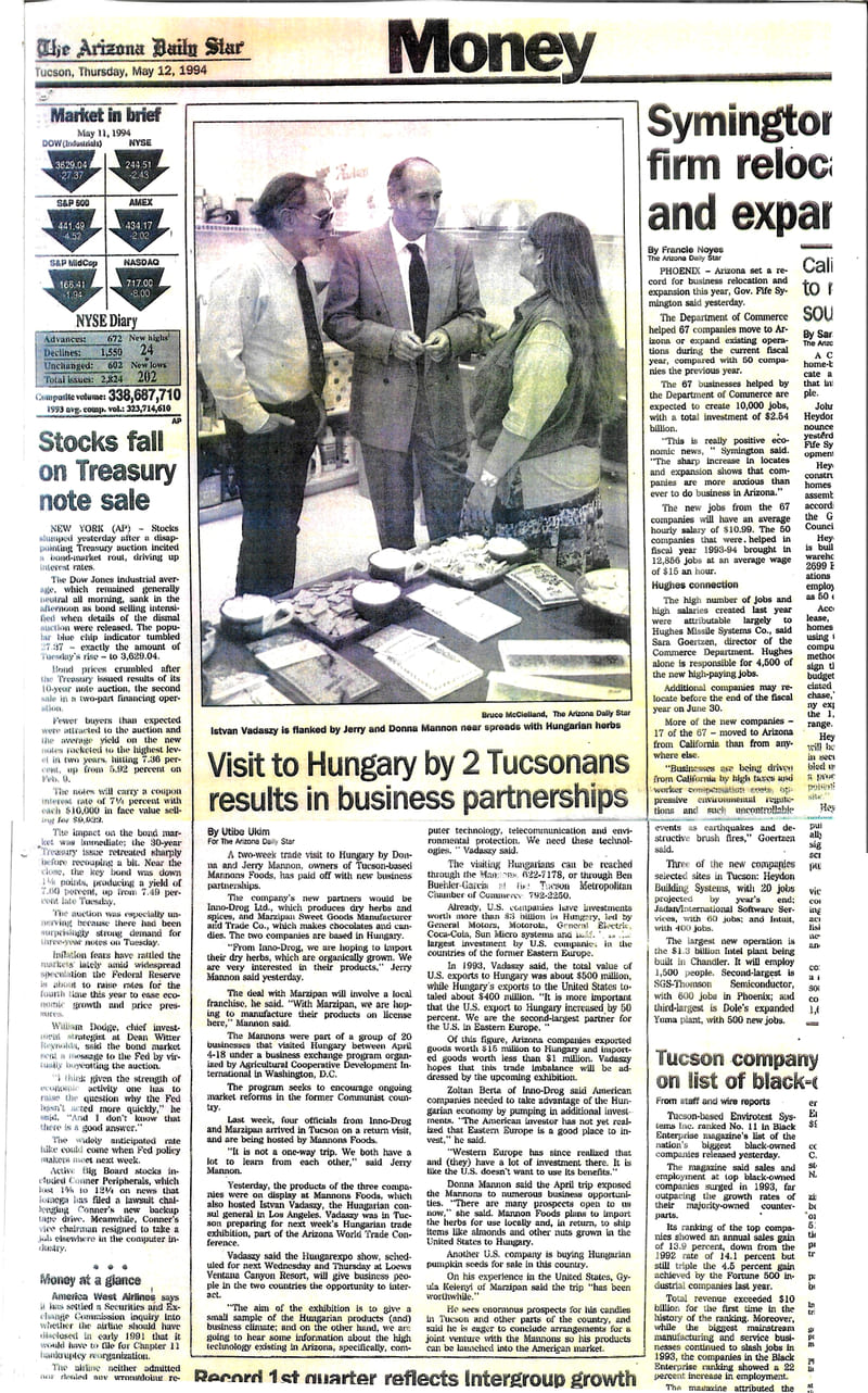 The Money section of the Arizona Daily Star, Thursday May 12 1994, carrying Utibe Ukim’s byline.